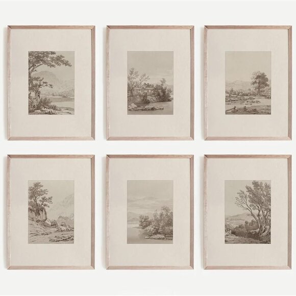 Other - Neutral Wall Art Decor Set of 6 Vintage Canvas Wall Art Rustic Farmhouse Wall Ar